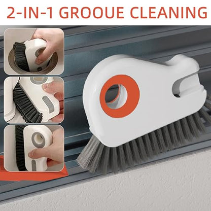 2 in 1 Groove Cleaning Brush,New Window Track Cleaning Tools Multifunction Grout Cleaner Tool with Tweezers and Scraper for Sliding Door Track, Window Seal, Sill (Gray 2 Pcs) - color: Gray 2 Pcs