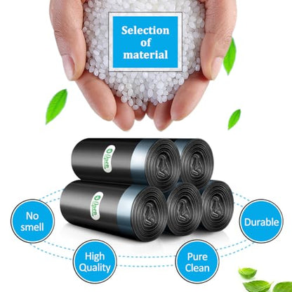 20 Gallon Large Drawstring Trash Bags 120 Counts, Fit 20-21 Gal Trash Can, Heavy Duty Tall Kitchen Garbage Liners, Large Trash Bags Size Chart for Home/Office, Outdoor Lawn & Leaf Bags, Black - style: 120-20 Gallon-Black