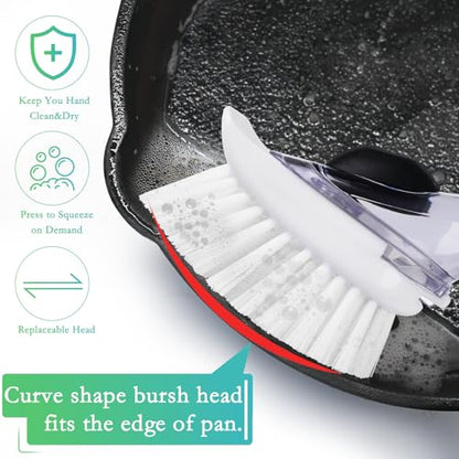 New Brush Refills for OXO New Soap Dispensing Dish Brush - 4 Pack Dish Brush Cleaning Soap Dispensing Head Replacement for Scrubber - color: 4-pack