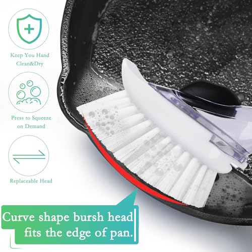 New Brush Refills for OXO New Soap Dispensing Dish Brush - 8 Pack Dish Brush Cleaning Soap Dispensing Head Replacement for Scrubber - color: 8-pack