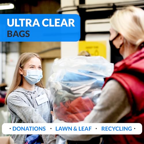 Reli. 30-33 Gallon Trash Bags Heavy Duty | 250 Trash Bags with Ties | Super Sizeable, Clear, Serious Garbage Cleanup