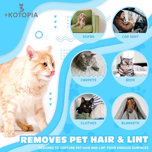 4-in-1 Pet Hair and Lint Remover Brush – Reusable Fabric and Clothing Cleaner for Pet Hair, Lint and Fur – Handheld Multi-Surface Tool for Clothes, Upholstery, Sofa and Travel Use (Sky Blue) - color: Sky Blue