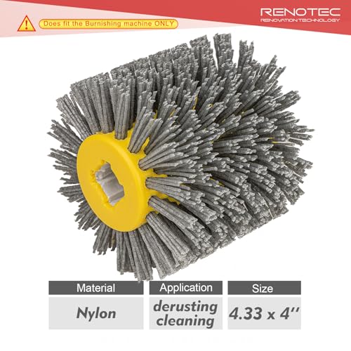 Nylon Bristle Drum, Grit 180, 4.33" x 4", 110x100mm, Scale and Rust Stripping, for Burnishing Polishing Machine - style: Nylon Bristle Drum #180