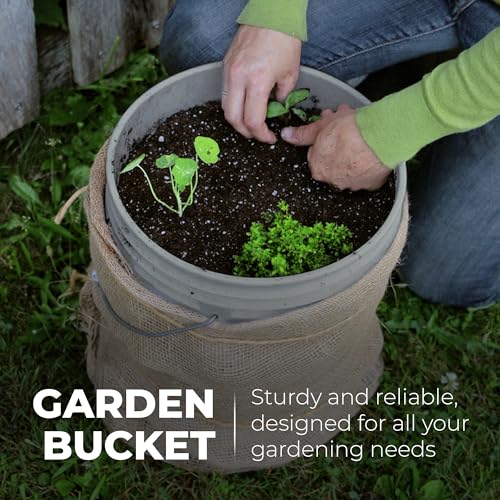 EconoHome 5-Gallon Grey Bucket Pail Container with Lid | Metal Handles with Plastic Grip | Easy Stack and Store | Heavy-Duty, Approx 90 MIL, Extra Durable | Food Grade | BPA Free - 2 Pack - color: Gray, size: 2 Pack