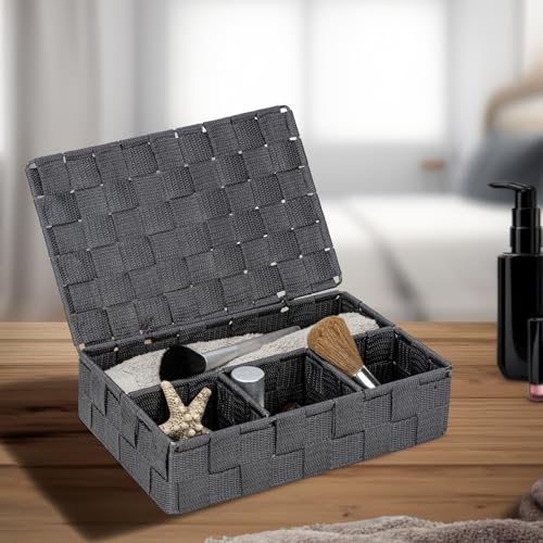 Wenko Adria Storage Basket, dark grey, 26 x 7 x 17 cm - color: Dark Grey