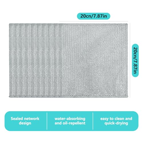 12 Pack Non-Scratch Wire Dishcloth,7.87" x 7.87" Reusable Metal Dish Cloth for Kitchen, Non Scratch Scrub Cloth for Non-Stick Pans, Wet & Dry Dual-Use Heavy Duty Dish Washing Scrubber