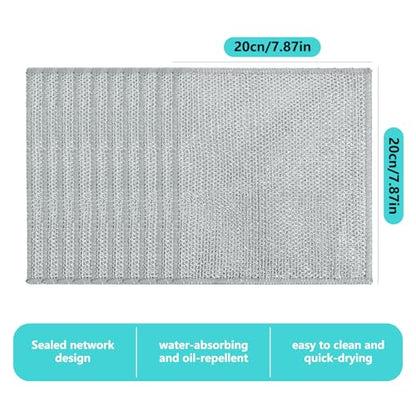12 Pack Non-Scratch Wire Dishcloth,7.87" x 7.87" Reusable Metal Dish Cloth for Kitchen, Non Scratch Scrub Cloth for Non-Stick Pans, Wet & Dry Dual-Use Heavy Duty Dish Washing Scrubber