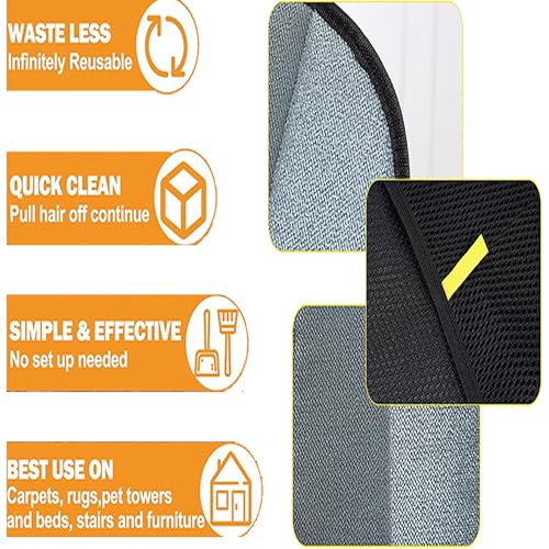 Pet Hair Removal Glove for Dogs & Cats – Upgraded Reusable Electrostatic Fur Remover Tool for Clothing, Furniture, Couch, Carpet, and Car Seats