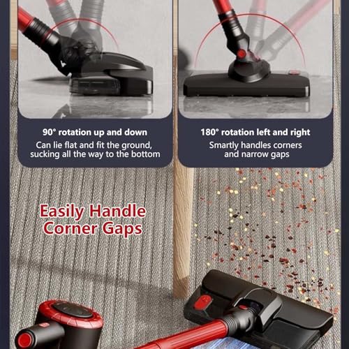 Lightweight and Versatile Vacuum Mop Combo 18Kpa, 35mins Runtime, Rechargeable, Vacuum Cleaner All in One Vacuum Stick for Hardwood Floor/Carpet/Pet Hair/Car,White - color: White