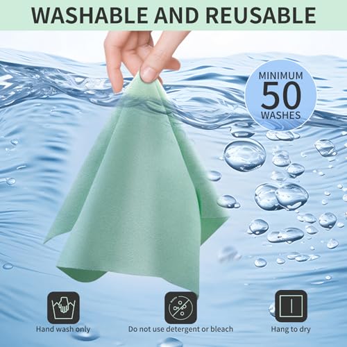 2-Pack Premium Microfiber Cleaning Cloths (10x8") - High-Density Ultra Soft Mint Green Cloths for Glasses, Phone Screens, Lenses, Scratch-Free & Lint-Free