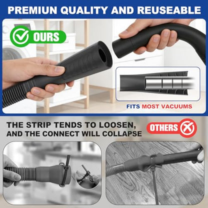 Sealegend Dryer Vent Cleaner Kit - Vacuum Hose Attachment & Lint Brush,Dryer Vacuum Hose Attachment Fit Most Vacuums and Dryer, Refrigerator Coils & Behind Appliances, Black - color: Black