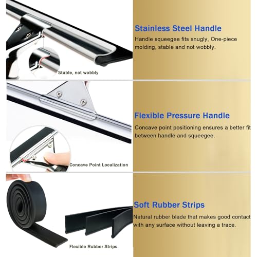 Professional 13 ' - 50 Ft Window Cleaning Tool, 3 in 1 High Window Washing Kit with Aluminum Pole & Fiber Duster, Window Cleaner Tools for Hard to Reach Outside/Housekeepin - color: 6m/19.7ft