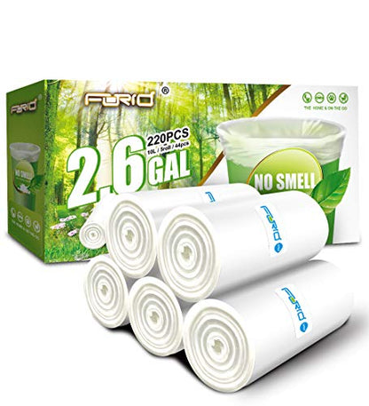 Small Clear Trash Bags – FORID 2.6 Gallon Garbage Bags Wastebasket Bin Liners 220 Count Plastic Trash Bags for Bathroom Bedroom Office Garbage Can (220 count) - style: 2.6 Gal (220 Count)