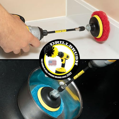 Drill Brush - Drill Attachment - Kitchen - Bathroom - Power Scrubber Pads - Stove - Cleaning Pads - Cooktop - Oven Rack - Kitchen Sink - Bath Mat - Bathroom Sink - Shower Cleaner - Vinyl Flooring - color: 3x Red Pads 3x Blue Pads