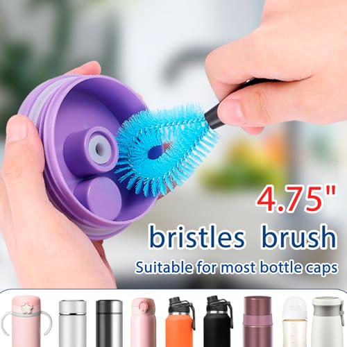 Bottle Brush Cleaner Kit, Water Bottle Washer & Cup Scrubber Brush Set | Bottle Cleaning Brush Set with Straw, Glass Water Bottle Washer and Cup Scrubber Kit for All Bottles