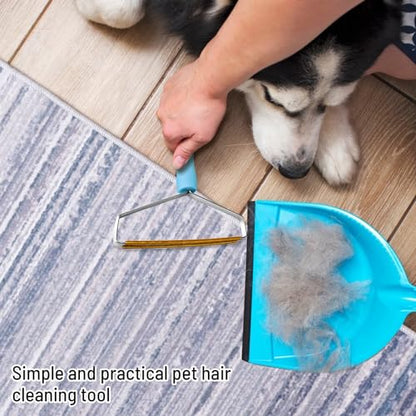 Pet Hair Remover Tool,Cleaner Pro Pet Hair Remover,Cat Hair Remover Multi Fabric Edge and Carpet Rake Scraper -Dog Hair Remover for Rugs,Couch & Pet Towers, Blue