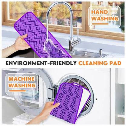 Reusable Mop Pads Compatible with Swiffer PowerMop, Microfiber Pads Replacement Washable Refills Pads for Dry Wet Cleaning, Spray Mops Pads Floor Mop Head for Hardwood Cleaning, 7 Pack