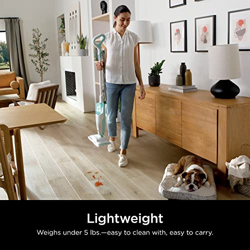 Shark Steam Mop with 2 Machine Washable Dirt Grip Pads, Removable Water Tank, Lightweight, Steam Cleaner for sealed Hard Floors, Marble, Stone, Hardwood, Tile, Laminate, White/Seafoam, S1000 - style: Steam Starter