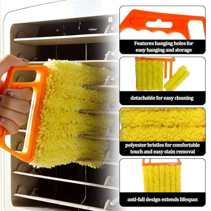 4 Pcs Window Venetian Blind Cleaner Duster Tool, Reusable 7 Finger Dusters Brush Dusting Cleaner Tool for Dust Removal in Blinds, Fans, and Air Vents - style: 4 Pcs