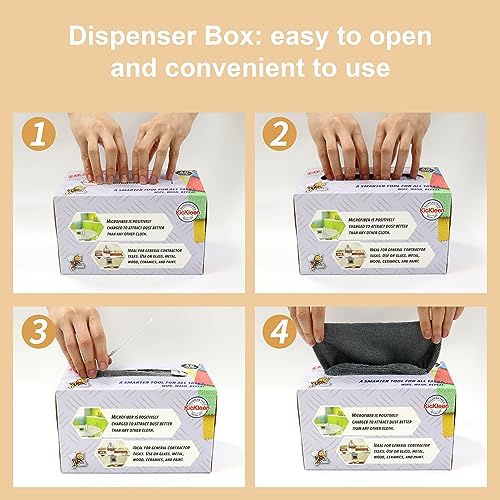 Microfiber Cleaning Cloth, Lint-Free Shop Towels Reusable, Bulk Rags in a Box for Home, Kitchen and Car, 8 Inch x 8 Inch,40 Pack with Box (Grey) - color: Grey