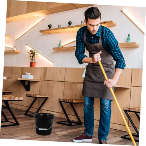 Storage Bucket Lid Leakproof Design Heavy Duty Plastic Pail for Home Camping Fishing Laundry Garbage Bin - color: Black