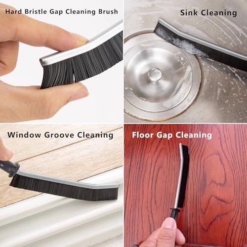 CRAFNEW 18Pcs Gap Crevice Cleaning Brush Set, All-Round Detail Scrub Brushes for Deep Cleaning Tile Grout, Window Tracks, Car Air Vents, Kitchen Sinks & Bathroom Narrow Grooves