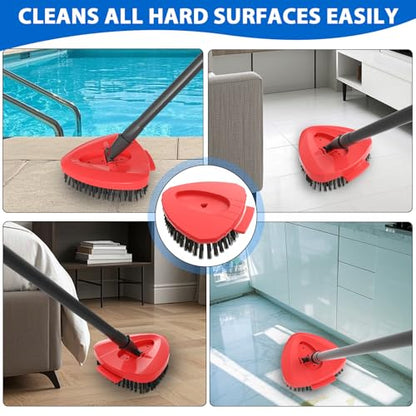 2 Pack Upgraded Spin Mop Replacement Scrub Brush Heads Compatible with Ocedar EasyWring 1 Tank,Full Bristle Scrubber Replace Great for Kitchen, Bathroom, Pools,Deck Hard Floor Cleaning - color: Gray (2 Pcs for Easywring)