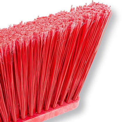 SPARTA Plastic Broom Head, Angled, Flagged for Small Debris Indoor, Outdoor, Home, Restaurant, Lobby, Office, 12 Inches, Red - color: Red