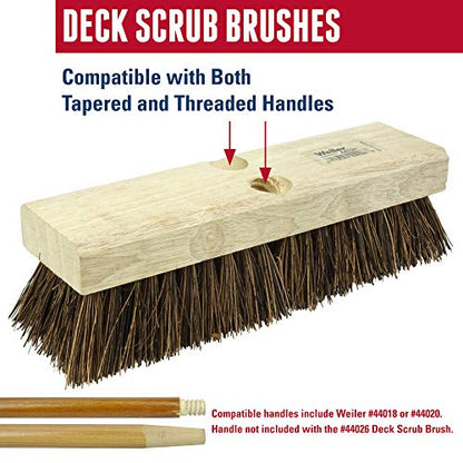 Weiler 44026 Heavy Duty Deck Scrub Brush with Natural Palmyra Bristles for Wooden Decks, Conrete Patios, and Other Rough Surfaces - size: 10", style: Palmyra