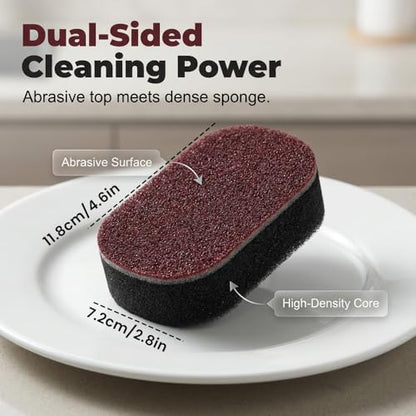 Emery Magic Wipe Sponge, Nano Carborundum Scrub Sponge, Heavy Duty Scouring Pad, Cleaning Sponge for Pots Pans Kitchen (15 PCS) - color: 15 Pcs
