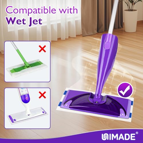 UNIMADE 64 Count Mop Pad Refill Compatible with Swiffer WetJet, Disposable Multi-Layers Mopping Pads for All Hard Surface, Especially Hardwood Floor, Super Absorbent Spray Mopping Pad Refills - size: 64 Count