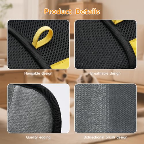 Pet Hair Remover - 2025 New Electrostatic Magic Brush Pet Hair Remover Glove, Reusable Cat & Dog Hair Remover Tool for Clothing, Couch, Furniture, Carpet, Car Seat, Cat Grooming Glove, 2 PCS - color: 2pcs-Black Yellow