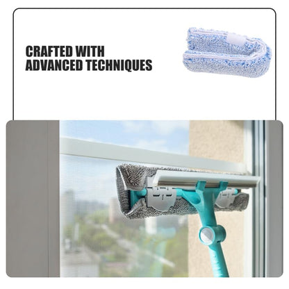 OUNONA Replacement Window Scrubber Pads 4-Pack Reusable Microfiber Squeegee Sleeves for Window Cleaning Bathroom Mirrors Tabletops 14.17X2.75X1.57 Inch
