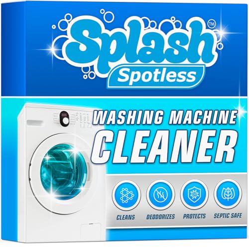 Splash Spotless Washing Machine Cleaner for HE Front Load & Top Load Washers, 1 Count (Pack of 1)