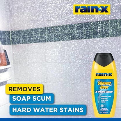 Rain-X 630544 X-Treme Clean Shower Door Cleaner, 12 Fl. Oz, Formulated To Glass Doors - Removes Soap Scum, Dirt, Hard Water Build-up, Calcium, Lime & Rust Stains (Pack of 2) - size: 12 Fl Oz. (Pack of 2)