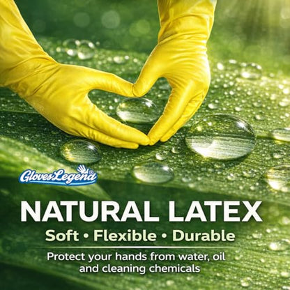 Yellow Household Kitchen Cleaning Dishwashing Reusable Gloves - Medium & Small - color: Yellow Latex -12 Pairs