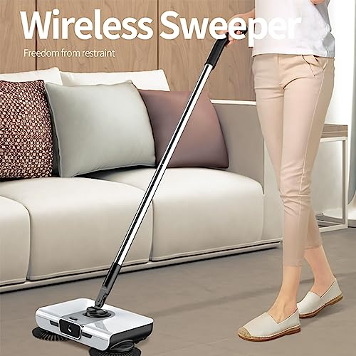 ERICAT Hand Push Floor Sweeper, Lazy Sweeper Machine with Handle, 90° Rotating Cleaning Sweeper, Low Noise and Non-Electric,Removable Waste Chute and Easy to Operate, for Home Office Carpet Cleaning
