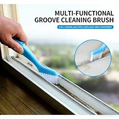 1-Pack Blue Crevice Cleaning Brush – Narrow Gap Scrub Brush for Window Tracks, Door Frames, Corner Grooves, Tile Seams and Household Detail Cleaning