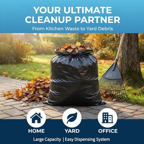 20-30 Gallon Trash Bags Bulk,30'' x 35'',1.28 Mil,Black,100 Ct | Large 20+ Gal Garbage Bag Unscented,Heavy Duty Can Liners,Fit 75 - 112 Liter Bins,for Kitchen Home Office Commercial Outdoor - color: 20-30 Gallon | 100 Count