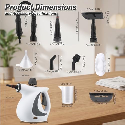 Steam Cleaner, Vaporesso Pro Steam Cleaner, Portable Steam Cleaner with 12PCS Accessories, Multi-purpose Steamer for Home Use, Cleaning Floor, Kitchen