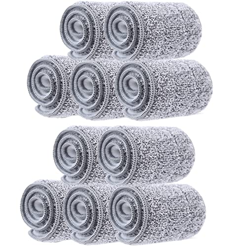 10 Pack 13 * 4.9" Generic Mop Pads Mop Head Refill Washable Wet/Dry Mops Flat Compatible with JOYMOOP Most 11-13" Hook and Loop (Velcro) Flat Mops.System Floor Care System (10 Pack 13 * 4.9")