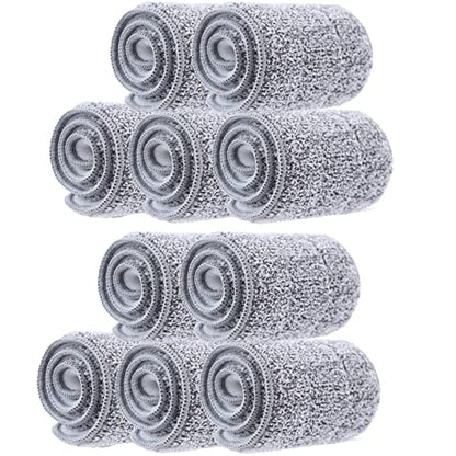 10 Pack 13 * 4.9" Generic Mop Pads Mop Head Refill Washable Wet/Dry Mops Flat Compatible with JOYMOOP Most 11-13" Hook and Loop (Velcro) Flat Mops.System Floor Care System (10 Pack 13 * 4.9")