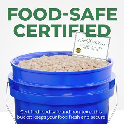 EconoHome 5-Gallon Blue Bucket Pail Container with Lid | Metal Handles with Plastic Grip | Easy Stack and Store | Heavy-Duty, Approx 90 MIL, Extra Durable | Food Grade | BPA Free - 3 Pack - color: Blue, size: 3 Pack