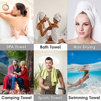 JML Microfiber Bath Towel Set with Hanging Loop, Grey, 30" x 60", 6 Pack | Large, Soft, Absorbent, Fast Drying, Lint Free, Fade Resistant, No Pilling, Lightweight, Compact - color: Grey, size: 6 Pack-30" x 60"