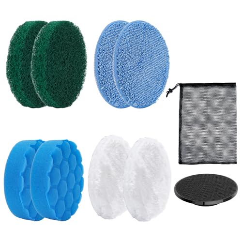 Electric Spin Scrubber Replacement Brush Heads Set, 8 Pieces, Multiple Brushes for Bathroom,Kitchen,Glass, Leather, Car Cleaning