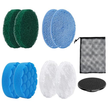 Electric Spin Scrubber Replacement Brush Heads Set, 8 Pieces, Multiple Brushes for Bathroom,Kitchen,Glass, Leather, Car Cleaning