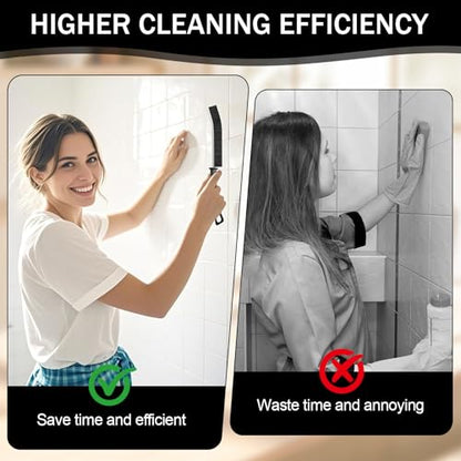 Crevice Cleaning Brush, 2Pcs Hard Bristle Gap Scrub Brush for Bathroom, Kitchen, Tiles and Sink, Multifunctional Household Cleaning Tool(Black) - color: Black