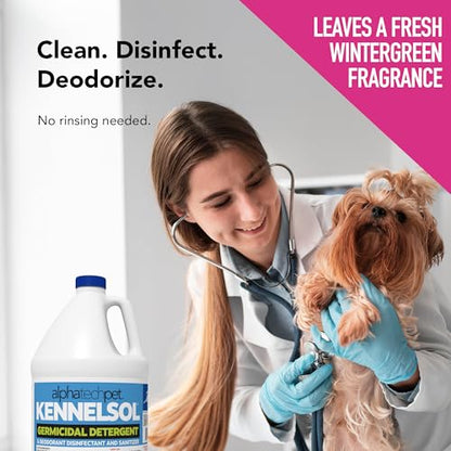 KennelSol Dog Crate Cleaner & Disinfectant for Kennels, Cages, Floors, Litter Boxes & Hard Surfaces | EPA-Registered, Kills Bacteria & Viruses, Parvo Disinfectant | 128 Fl Oz - 4 Count - size: 128 Fl Oz (Pack of 4)
