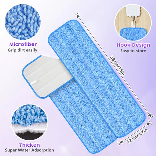 6 Pack Reusable Mop Pads for Swiffer PowerMop, Super Absorption, Multi-Surface Hardwood Floor Cleaning, Machine Washable Up to 100 Times, Durable, Suitable for All Finished Floors - size: 6 PACK