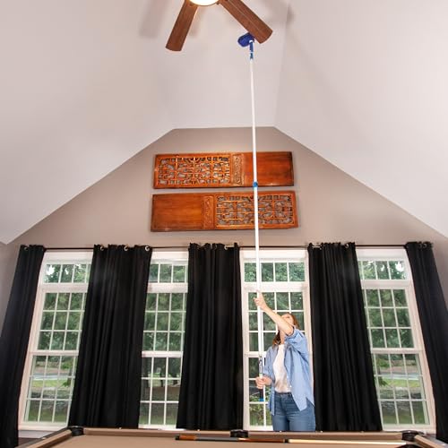 Unger Connect and Clean Microfiber Ceiling Fan Duster, Household Cleaning Supplies to Trap Dust and Dirt, Reusable and Machine Washable Sleeve, Compatible with Threaded Poles for Higher Access - style: Ceiling Fan Duster (Blue)